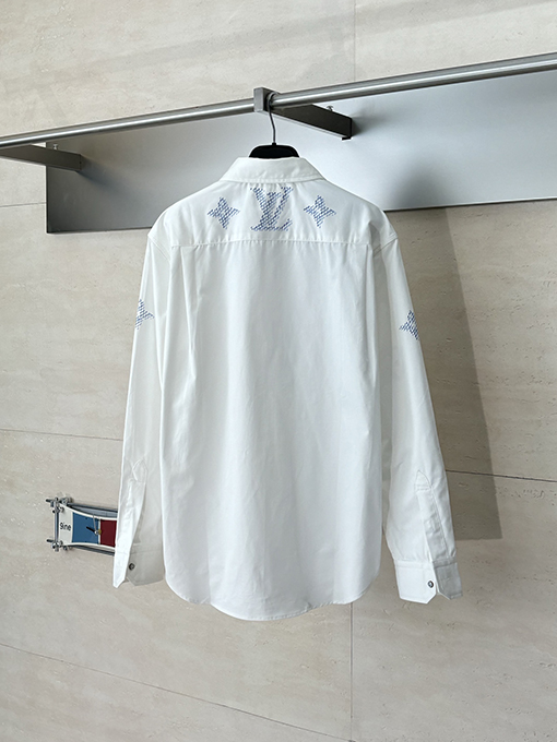 ルイヴィトン ポプリン織り文字プリント長袖シャツ