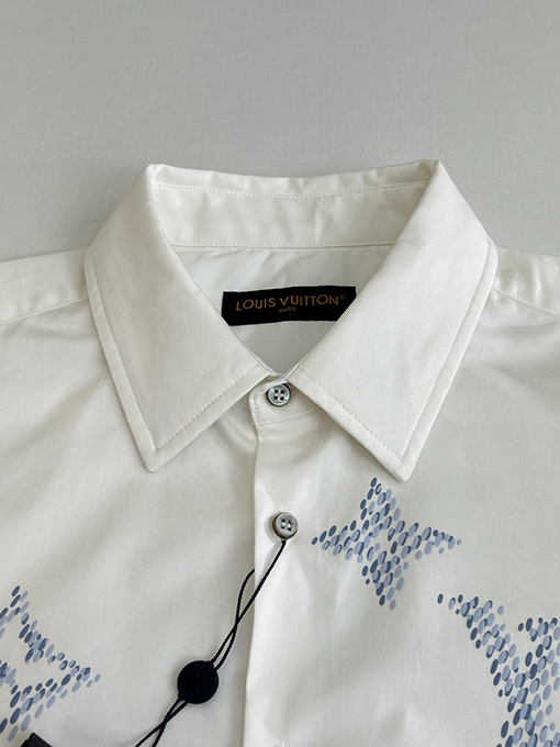 ルイヴィトン ポプリン織り文字プリント長袖シャツ