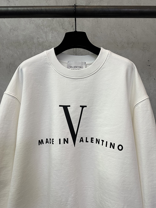ヴァレンティノコピー VALENTINO レターVプリントクルーネックスウェットシャツ