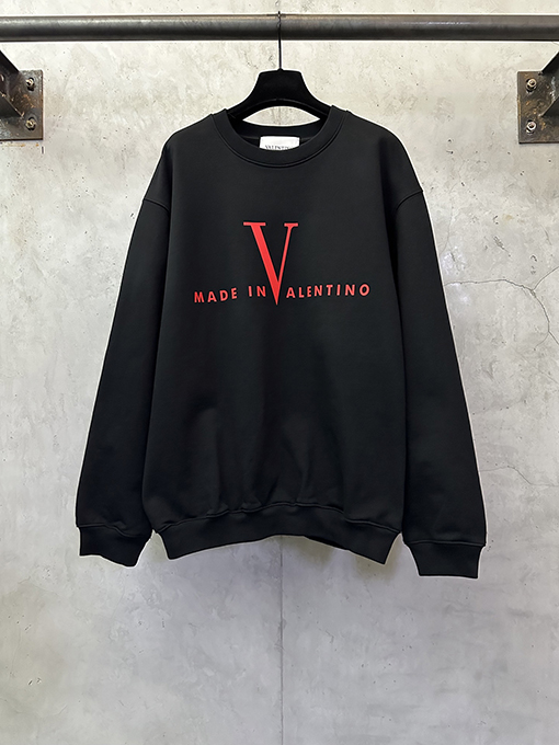 ヴァレンティノコピー VALENTINO レターVプリントクルーネックスウェットシャツ