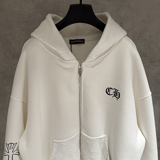 クロムハーツ 新しいジップアップフード付きスウェットシャツジャケット