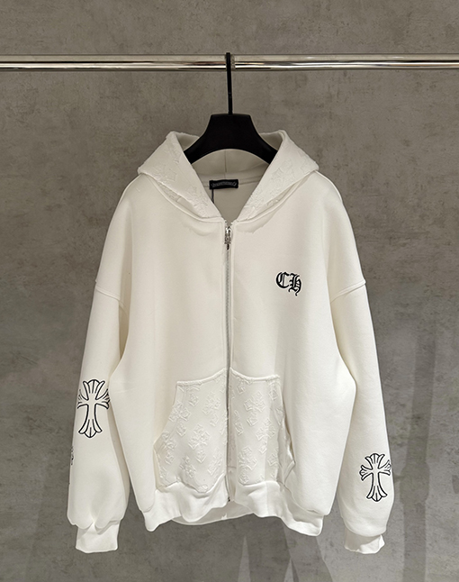 クロムハーツ 新しいジップアップフード付きスウェットシャツジャケット