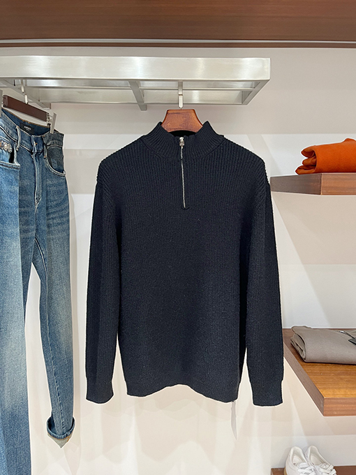 クロムハーツ クロスニットジャカードアップリケ刺繍ハーフジッププルオーバーセーター