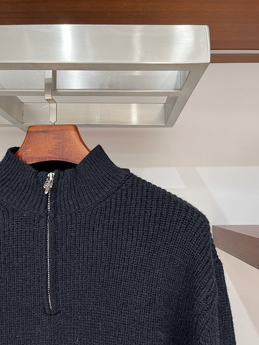 クロムハーツ クロスニットジャカードアップリケ刺繍ハーフジッププルオーバーセーター