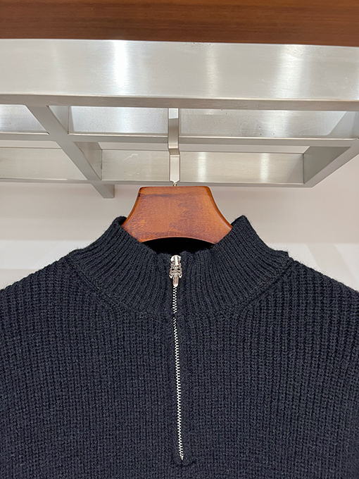 クロムハーツ クロスニットジャカードアップリケ刺繍ハーフジッププルオーバーセーター