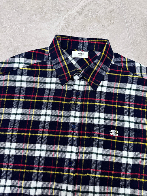 セリーヌコピー チェック柄の長袖シャツ