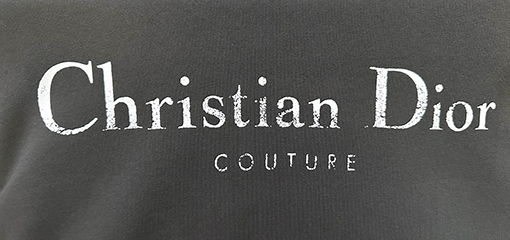 ディオール Christian Dior Couture 無地のロゴレタープリントのダメージパーカー