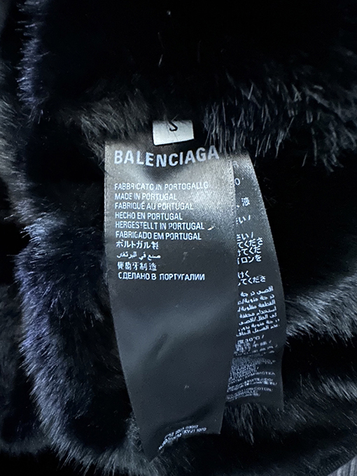 バレンシアガ ミンクファー 3M システムスキー FLUFFYHOODIE ジップアップ フード付きスウェットシャツ