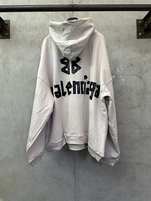 バレンシアガ Balenc1aga テーププリントのフード付きスウェットシャツ