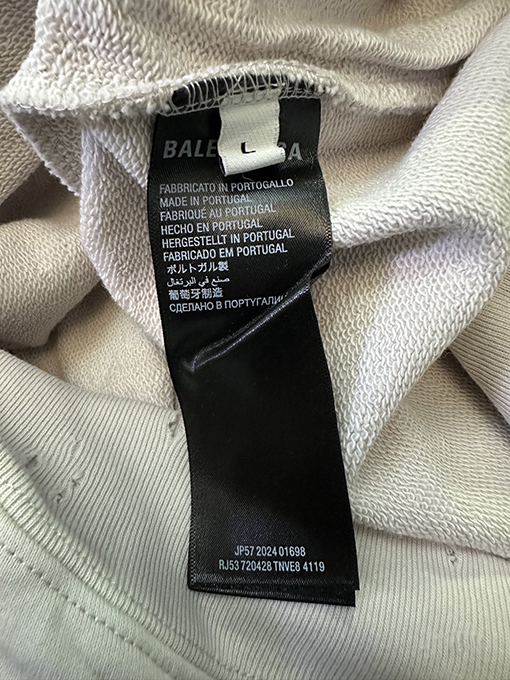 バレンシアガ Balenc1aga テーププリントのフード付きスウェットシャツ