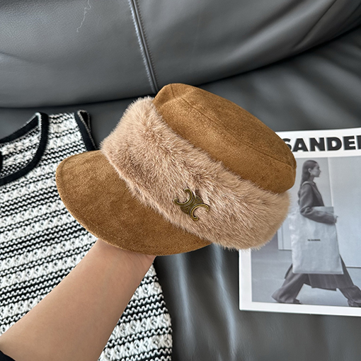 セリーヌスーパーコピー レディーススエードフラットトップベースボールキャップ