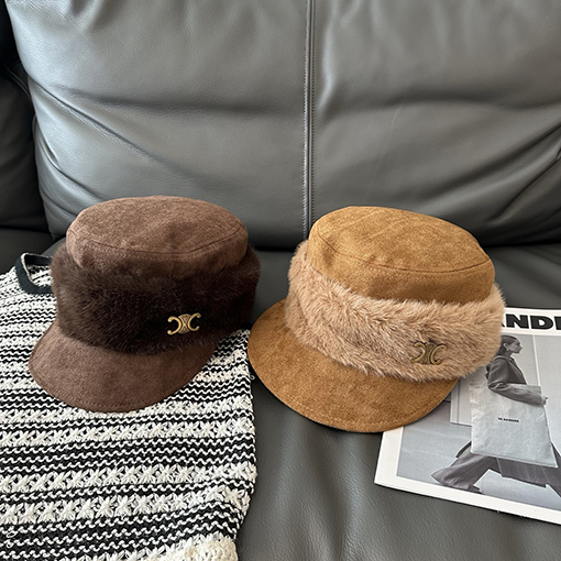 セリーヌスーパーコピー レディーススエードフラットトップベースボールキャップ