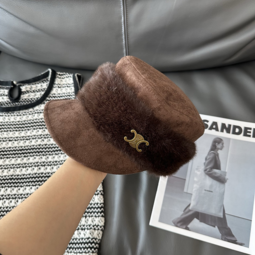 セリーヌスーパーコピー レディーススエードフラットトップベースボールキャップ