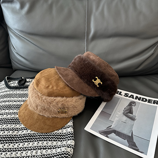 セリーヌスーパーコピー レディーススエードフラットトップベースボールキャップ