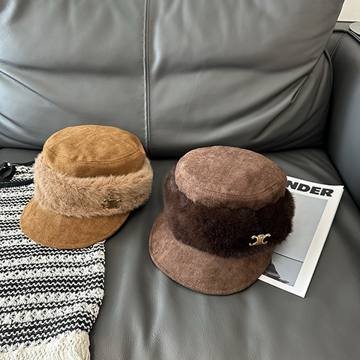 セリーヌスーパーコピー レディーススエードフラットトップベースボールキャップ