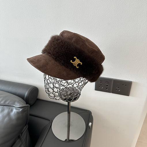 セリーヌスーパーコピー レディーススエードフラットトップベースボールキャップ