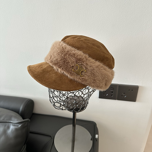 セリーヌスーパーコピー レディーススエードフラットトップベースボールキャップ