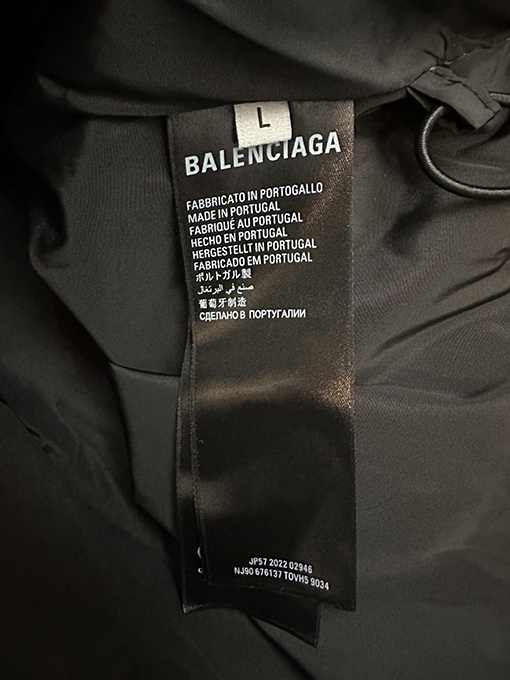 バレンシアガコピー Balenciaga ショートロゴ刺繍ウエストコットンコート