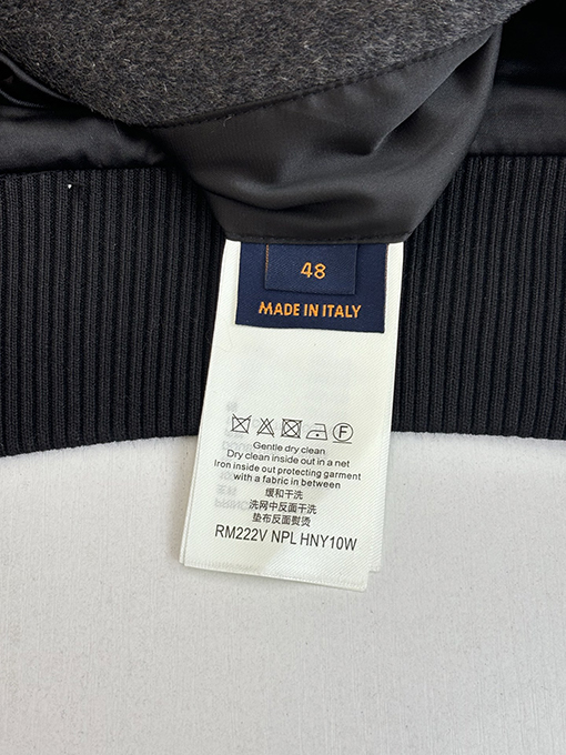 ルイヴィトン パールボタンの刺繍レザーパッチワークジャケット/ベースボールコート