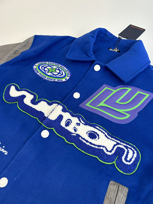 ルイヴィトン 刺繍入りテリーベースボールジャケット