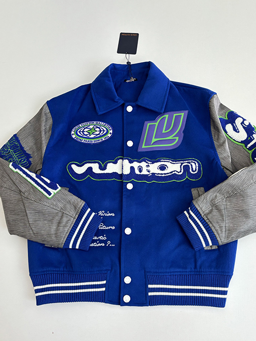 ルイヴィトン 刺繍入りテリーベースボールジャケット