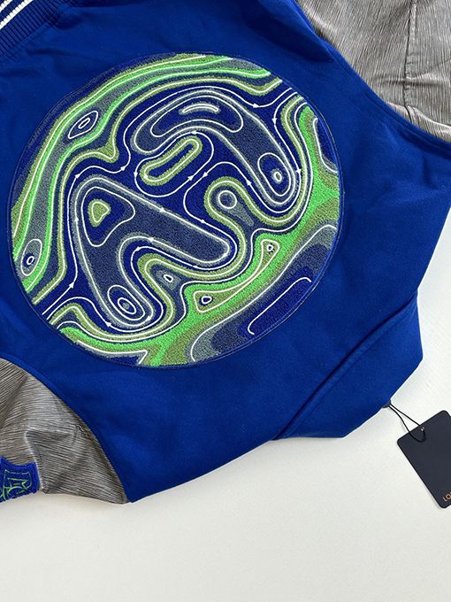 ルイヴィトン 刺繍入りテリーベースボールジャケット