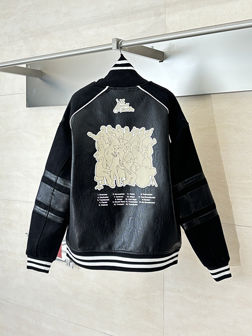 ルイヴィトンコピー マルチロゴパッチワークレザーベースボールジャケット