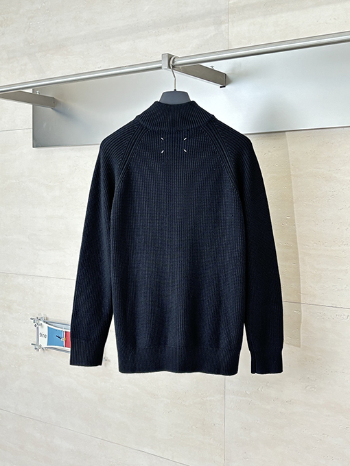 マルタンマルジェラ バック4隅ロゴジッパーニットジッパージャケット