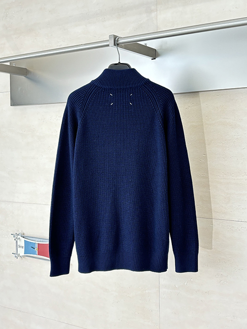 マルタンマルジェラ バック4隅ロゴジッパーニットジッパージャケット