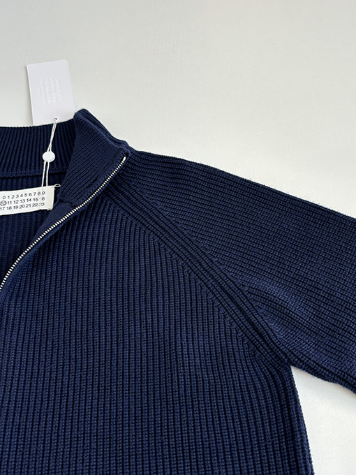 マルタンマルジェラ バック4隅ロゴジッパーニットジッパージャケット