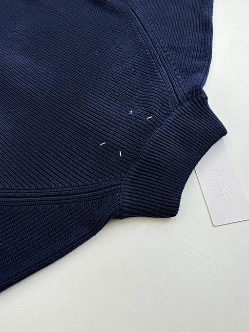 マルタンマルジェラ バック4隅ロゴジッパーニットジッパージャケット