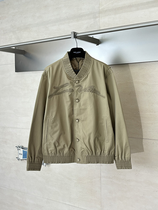 ルイヴィトン 無地ツイル刺繍ロゴ刺繍ボンバージャケット