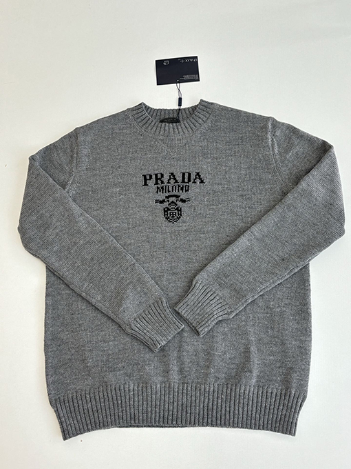 プラダコピー ジャカードロゴニットクルーネックセーター