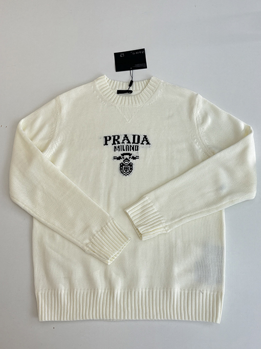 プラダコピー ジャカードロゴニットクルーネックセーター