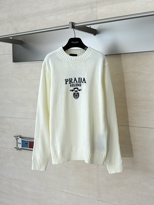 プラダコピー ジャカードロゴニットクルーネックセーター