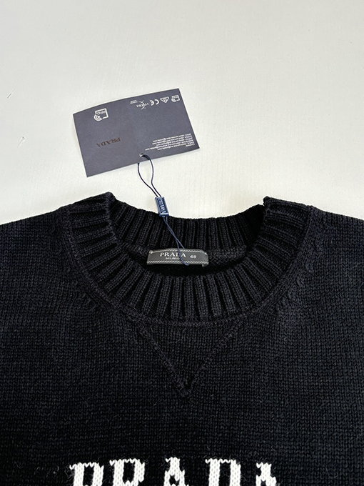 プラダコピー ジャカードロゴニットクルーネックセーター