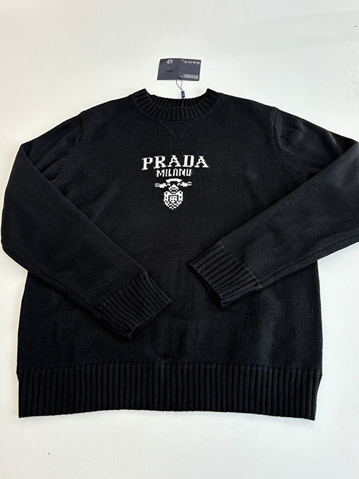 プラダコピー ジャカードロゴニットクルーネックセーター