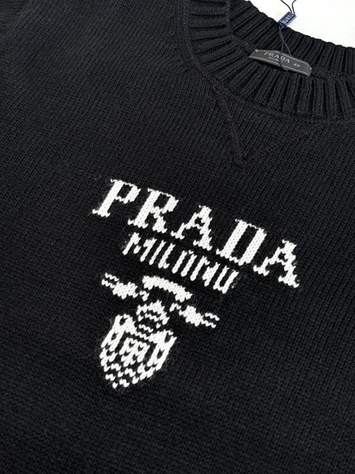 プラダコピー ジャカードロゴニットクルーネックセーター
