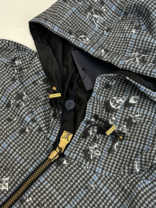 ルイヴィトン ウォータードロッププリント フード付き リバーシブル ナイロン トレンチコート ジャケット