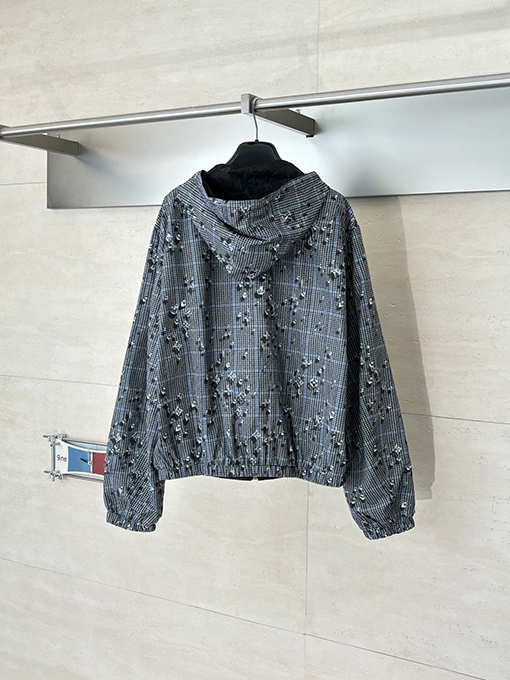 ルイヴィトン ウォータードロッププリント フード付き リバーシブル ナイロン トレンチコート ジャケット