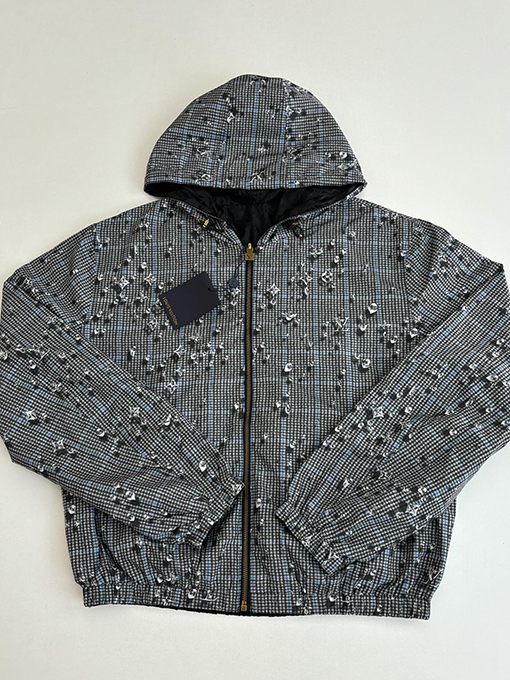 ルイヴィトン ウォータードロッププリント フード付き リバーシブル ナイロン トレンチコート ジャケット