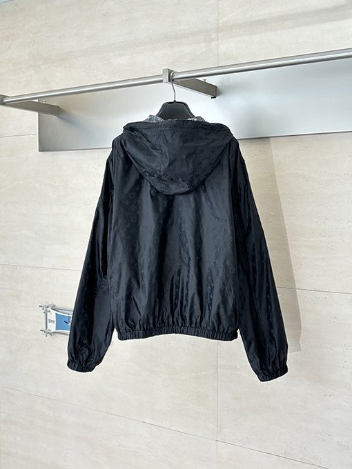 ルイヴィトン ウォータードロッププリント フード付き リバーシブル ナイロン トレンチコート ジャケット