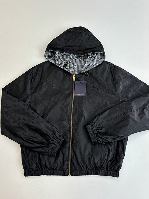ルイヴィトン ウォータードロッププリント フード付き リバーシブル ナイロン トレンチコート ジャケット