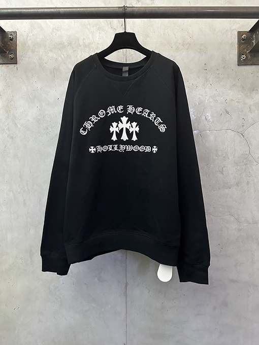 クロムハーツスーパーコピー クロス刺繍クルーネックスウェットシャツ