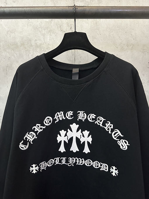 クロムハーツスーパーコピー クロス刺繍クルーネックスウェットシャツ