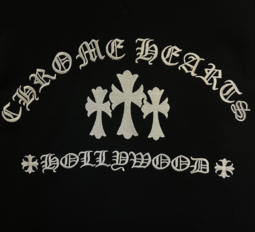 クロムハーツスーパーコピー クロス刺繍クルーネックスウェットシャツ
