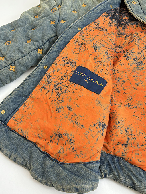 ルイヴィトン ファレルウィリアムスとの共同ブランドフル刺繍のダメージデニムジャケット