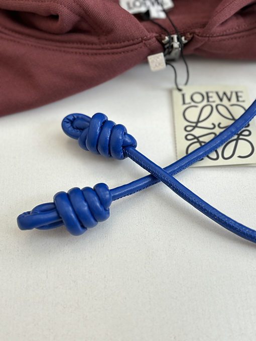 ロエベコピー ロゴ刺繍入りジップアップフード付きスウェットシャツジャケット