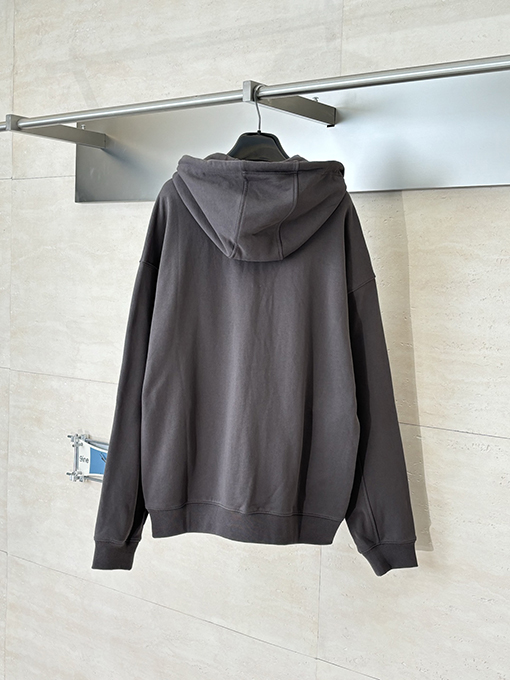 ロエベコピー ロゴ刺繍入りジップアップフード付きスウェットシャツジャケット