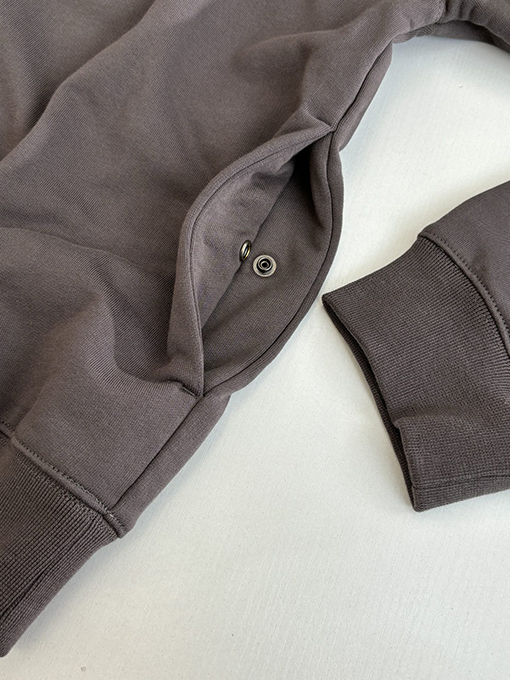 ロエベコピー ロゴ刺繍入りジップアップフード付きスウェットシャツジャケット